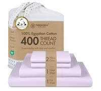 Threadmill Home Linen Parure de lit 4 pièces 100% Coton égyptien certifié 400 Fils au Pouce carré, Coton peigné ELS, draps Confortables Lilas avec Poche Profonde élastique