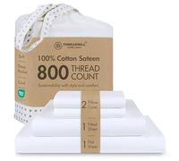 Threadmill Home Linen Parure de lit 4 pièces en Satin de 800 Fils au Pouce carré, 100% Coton Naturel, draps Solides à Fibres Extra Longues, Confortables pour hôtel avec Poche Profonde élastique