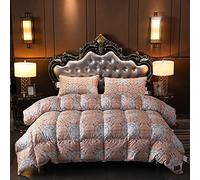 Threads for Beds Couette en duvet d'oie et plumes 100 % coton lavable en machine avec motif à points carrés de qualité supérieure Rose 220 x 240 cm 3,3 kg