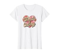 Threads of Courage Couvre-lit pour la Sensibilisation au Cancer du Sein Cœur T-Shirt