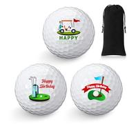 Threan 3 Pezzi Set Regalo di Palline da Golf Happy Birthday Divertente Regalo Palline da Golf per Golfisti Uomini Papà Un'unità di Dimensioni Standard(Compleanno)