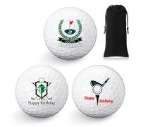 Threan 3 Pezzi Set Regalo di Palline da Golf Happy Birthday Divertente Regalo Palline da Golf per Golfisti Uomini Papà Un'unità di Dimensioni Standard(Compleanno Classico)