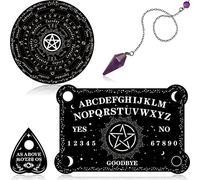 Threan Pendulum Panneau de Divination Wichellinger avec Améthyste Ensemble Métaphysique Message Cristal Guirlande Collier Bois Spirit Conseil Parlant avec Planchette pour Wicca Supply (Star Style)