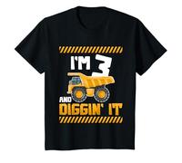 Three 3yr 3rd Birthday Truck Construction Boy 3 Years Old T-Shirt