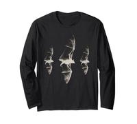 Three Bats Gothic Y2K Vintage Années 90 Grunge Dark Art Manche Longue
