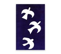 Three Birds by Georges Braque- Tableaux sur toile Célèbres Reproductions- Impression sur toile- Tableau Abstrait Poster- Décoration murale pour salon 40x25cm Frameless