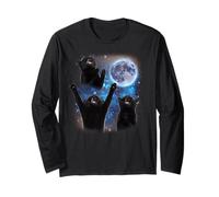 Three Cats Howling at The Moon Weird Meme Smoking Cat Manche Longue