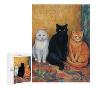 Three Cats Painting Puzzle 1000 Pièces Educa Jouet en Bois Cadeau Unique Décoration Intérieure Jeu Éducatif Challenge Toy Adultes Et Enfants À Partir De 14 Ans 500 PCS
