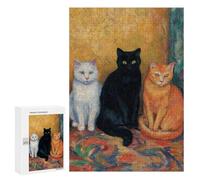Three Cats Painting Puzzle 1000 Pièces Educa Jouet en Bois Cadeau Unique Décoration Intérieure Jeu Éducatif Challenge Toy Adultes Et Enfants À Partir De 14 Ans 300 PCS