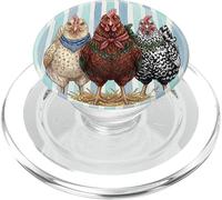 Three Chickens Bandana Farmhouse Stripe Graphic PopSockets PopGrip pour MagSafe