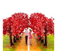 Three Dee Cards - Carte pop-up 3D romantique en forme de cœur avec arbre d'arbre pour anniversaire de mariage, Saint-Valentin, fiançailles, mariage, anniversaire, couple, carte de vœux pop-up