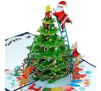 Three Dee Cards Carte pop-up de Noël avec pingouin et ours polaire - Scène arctique festive 3D, moment de vacances unique