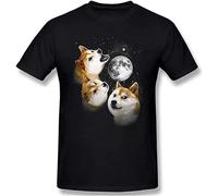 Three Dogeoon Shiba Inu T Shirt forale Soft Homme Tee Shirt Crewneck Faddish Harajuku Streetwear Crew Neck Unisex Short Sleeve T-Shirt M