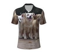 Three Dogs Polo de golf à manches courtes pour homme, Noir , XXL