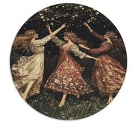 Three Filles Dancing in The Forêt 1000pcs (67.5x67.5cm) Puzzle pour Adultes - Robes Vintage,Jouet De DIY