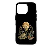 Three Frogs Moon Vintage Amphibian Cottagecore Art Coque pour iPhone 16 Pro