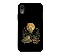 Three Frogs Moon Vintage Amphibian Cottagecore Art Coque pour iPhone XR