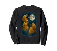 Three Golden Retriever Howling At The Moon 3 Golden Retrieve Sweatshirt