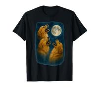 Three Golden Retriever Howling At The Moon 3 Golden Retrieve T-Shirt
