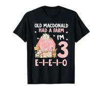 Three-i-e-i-o Fournitures de fête d'anniversaire pour fille de 3 ans T-Shirt