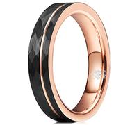 THREE KEYS JEWELRY Bagues en tungstène pour homme et femme - Alliance martelée - Bagues de fiançailles en forme de dôme brossé mat, Métal, Pas de pierre précieuse