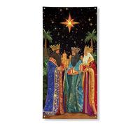 Three Kings Bannière décorative pour porte d'entrée, intérieur ou extérieur, 91,4 x 183 cm