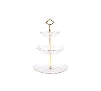 Three-Layer Detachable Cake Stand Light Luxury Glass Cake Display Stand Multi-Purpose Dessert Table Fruit Plate for Parties Hotels Banquets Dessert Display Stand (Color : B) (A)