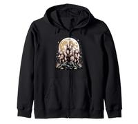 Three Marmot Moon Groundhog Wildlife Parody Sweat à Capuche