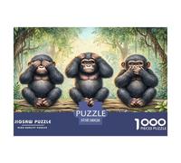 Three Monkeys Jungle Pièces À Surface Lisse pour Améliorer La Patience, La Concentration Et Les Capacités Cognitives Pendant Le Temps Libre 38x26cm/1000pcs