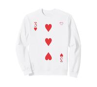 Three of Hearts Playing Card Easy Halloween Group Costume Sweatshirt
