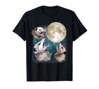 Three Opossums Howl At Moon 3 Wolfs Parodie Opossum T-Shirt