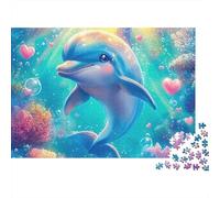 Three Ornate Dolphins in A Colorful Sea Puzzle 1000 Pièces Adultes Et Enfants Dès 14 Ans Pièces Parfaitement Assorties Jouets De Jeu Stimulants Détente & Relaxation 38x26cm/1000pcs