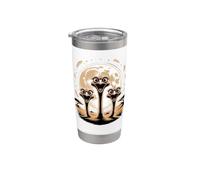Three Ostrich Moon Big Bird Parody Safari Gobelet isotherme en acier inoxydable double paroi