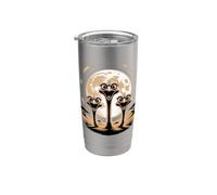 Three Ostrich Moon Big Bird Parody Safari Gobelet isotherme en acier inoxydable double paroi