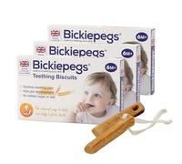 THREE PACKS of Bickiepegs Teething Biscuits by Bickiepegs