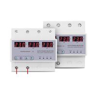 Three phase 3P+N Din rail phase selector Voltmeter with adjustable Over and Under Voltage protection Monitor Relays Protector CZAOINCU(100A)