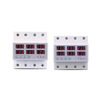Three Phase 4 Wires 3P+N 63A 100A Adjustable Voltage Ampere Protector Self Recovery Auto Reconnect Voltage Protection Relay EKFBQBGW(100A With N 3X220V)