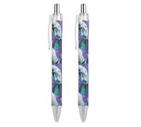 Three Pigeon1 Moon Lot de 2 stylos à bille rétractables noirs à pointe fine 0,5 mm