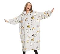 THREE POODLE Sweat à Capuche Enfant, Couverture à Capuche Surdimensionnée, Poncho Polaire Pull Plaide Pelucheux en Sherpa pour Enfant, Hommes et Adultes, Cadeau