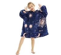 THREE POODLE Sweat à Capuche Enfant, Couverture à Capuche Surdimensionnée, Poncho Polaire Pull Plaide Pelucheux en Sherpa pour Enfant, Hommes et Adultes, Cadeau