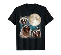 Three Ratons laveurs Howl At Moon 3 Wolfs Parodie Funny Raton laveur T-Shirt