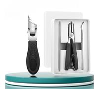 Three Sets of Eagle Beak Beveled Nail Clippers, Super Sharp Slanted Ingrown Toenails Clipper, Household Large Opening Anti-Splash Nail Clippers Set for Thick Nails, Seniors (Black)