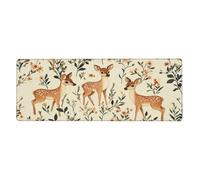 Three Sika Tapis de souris à imprimé floral pour ordinateur portable avec bords cousus, base en caoutchouc antidérapant pour bureau, maison, bureau, 80 x 30 cm