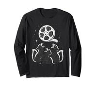 Three Skunks Howling At Movie Film Reel Moon Manche Longue