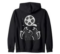 Three Skunks Howling At Movie Film Reel Moon Sweat à Capuche