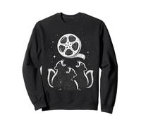 Three Skunks Howling At Movie Film Reel Moon Sweatshirt
