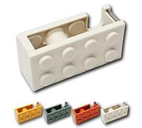 Three Stars Distributeur de ruban adhésif en forme de bloc | Amusant | pour garçons / filles et adolescents | 4 couleurs disponibles | Porte-rouleau pour bureau (blanc)