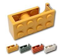 Three Stars Distributeur de ruban adhésif en forme de bloc | pour les enfants et adolescents | 4 couleurs disponibles | Porte-rouleau de bureau