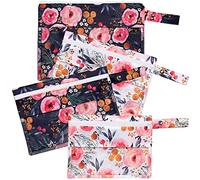 Three Sweet Peas Co Lot de 4 pochettes de rangement transparentes pour sac à langer I Sacs à langer I Pochettes transparentes pour organiser I Pochettes pour sac à main