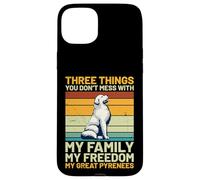 Three Things You Don't Mess with Great Pyrenees Retro Design Coque pour iPhone 15 Plus